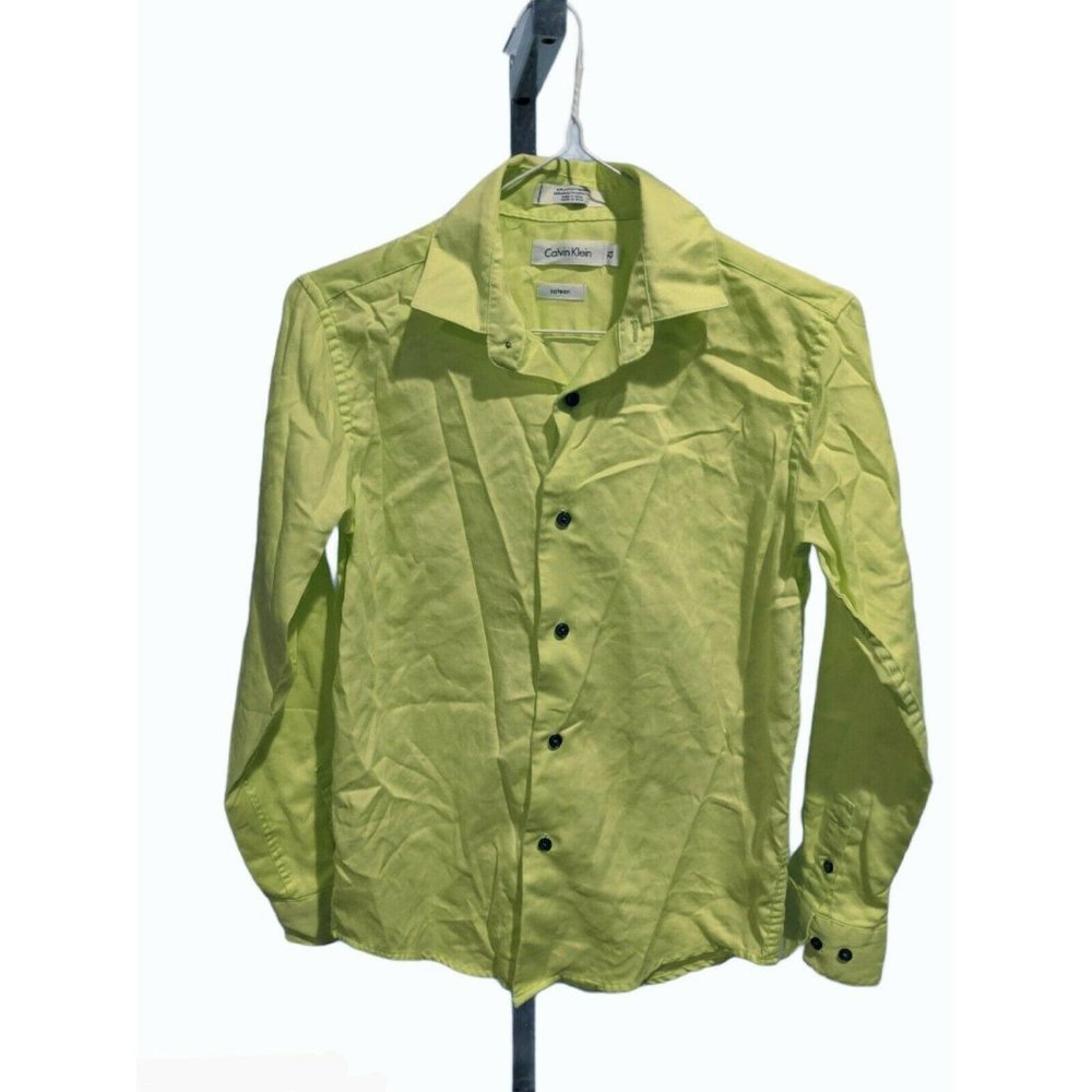 Calvin Klein Pale Green Stretch Cotton Button Down
